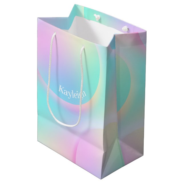 Soft Pastel Rainbow Gradient Shape Medium Gift Bag (Front Angled)