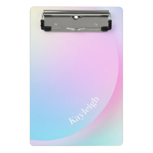 Soft Pastel Rainbow Gradient Shape Mini Clipboard