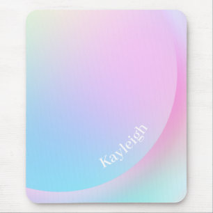 Soft Pastel Rainbow Gradient Shape Mouse Pad