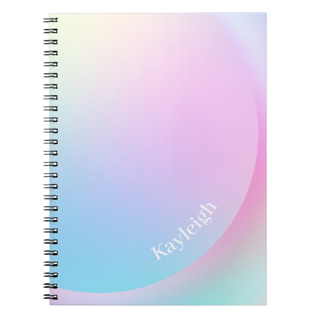 Soft Pastel Rainbow Gradient Shape Photo Notebook (Front)