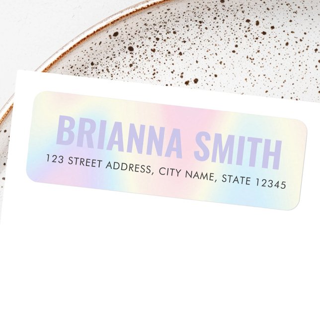 Soft pastel rainbow trendy modern return address label (Soft pastel rainbow trendy modern return address label)
