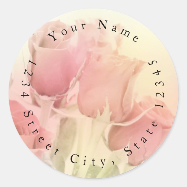 Soft Pastel Roses 2 Labels (Front)