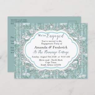 Soft Pastel Shades of Sage Green Invitation Postcard