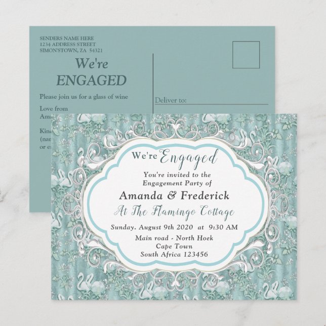 Soft Pastel Shades of Sage Green Invitation Postcard (Front/Back)