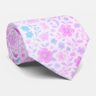 Soft Pastel Spring Blossom Tie