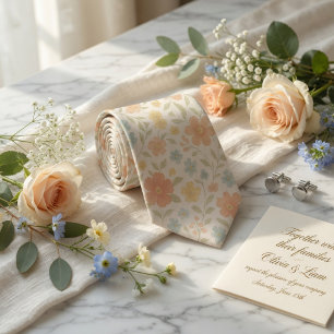 Soft Pastel Spring Blossom Tie