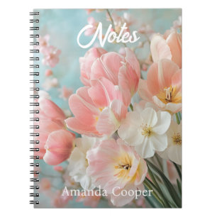 Soft Pastel Spring Flowers Design Delicate Florals Notebook