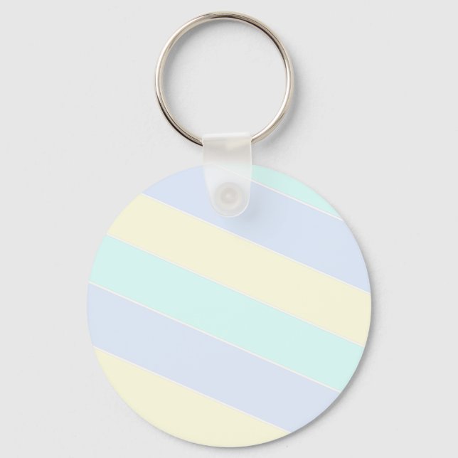 Soft Pastel Striped Pattern Key Ring (Front)