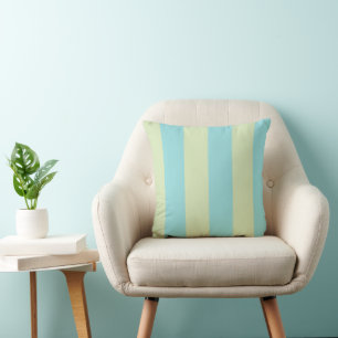 Soft Pastel Striped Pattern – Lime Cream & Limpet Cushion
