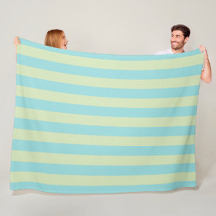 Soft Pastel Striped Pattern – Lime Cream & Limpet Fleece Blanket