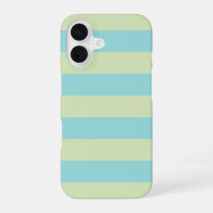 Soft Pastel Striped Pattern – Lime Cream & Limpet iPhone 16 Case