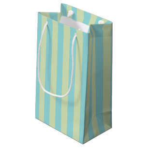 Soft Pastel Striped Pattern – Lime Cream & Limpet Small Gift Bag