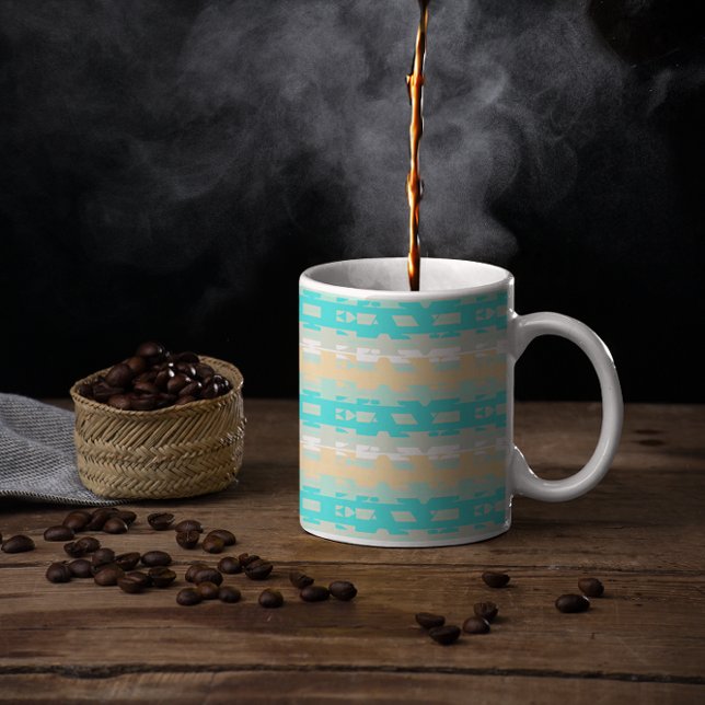 Soft Pastel Turquoise Beige Modern Heaven Pattern Coffee Mug (Creator Uploaded)