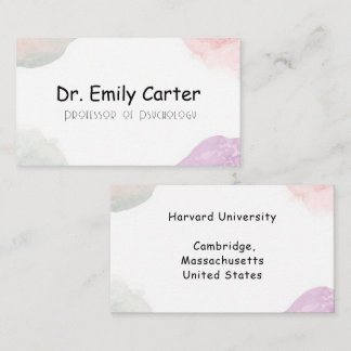 Soft Pastel University Lecturer Elegant Academic  Business Card