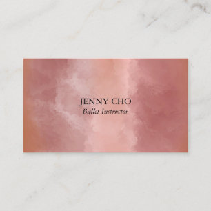Soft pastel watercolor painting brick pink business card