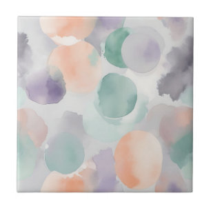 Soft Pastel Watercolor Washes Ceramic Tile