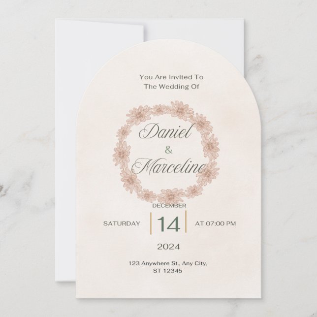 Soft Pastel Wedding Invitation (Front)