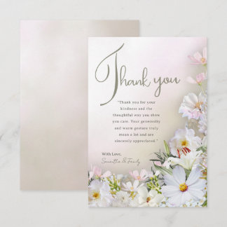 Soft Pastel White Floral Thank You Card