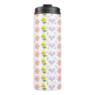 Soft Pastel Wildflower Botanical Pattern Thermal T Tumbler