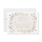 Soft Pastel Wildflower Garden Wedding RSVP Card
