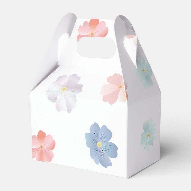 Soft Pastel Wildflowers Pattern Favour Box (Front Side)