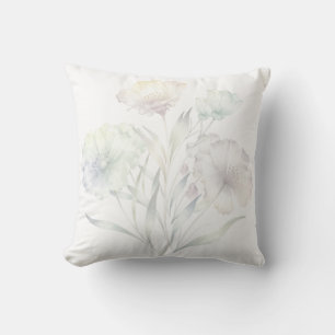 Soft Pastel Wildflowers Watercolor Grace Cushion
