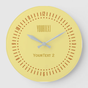 Soft Pastel Yellow Colour to Personalise on a Large Clock