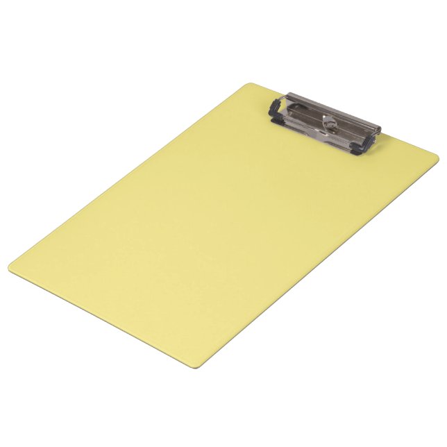 Soft pastel yellow decor ready to customise clipboard (Angled)
