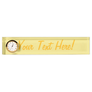 Soft pastel yellow decor ready to customise nameplate