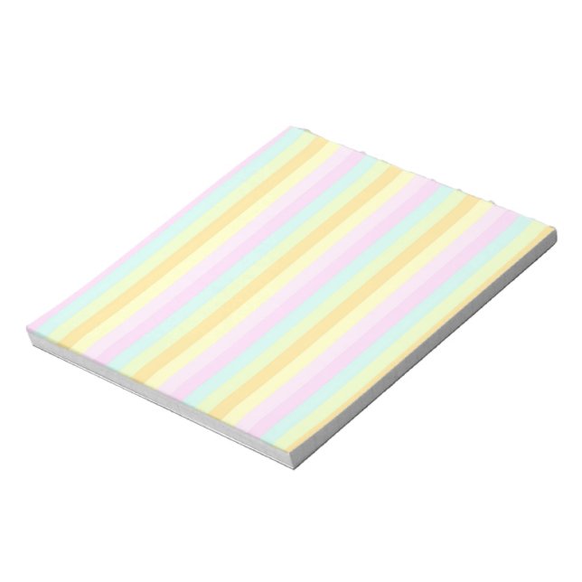 Soft Pastels Colours Vertical Stripes decor Notepad (Rotated)