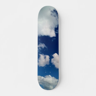 Soft patches of clouds skateboard