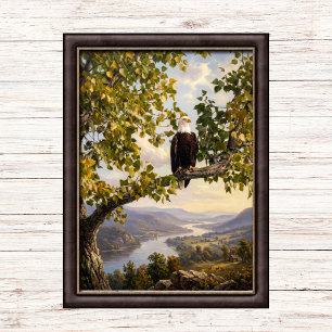 Soft Patriotic Bald Eagle Poster