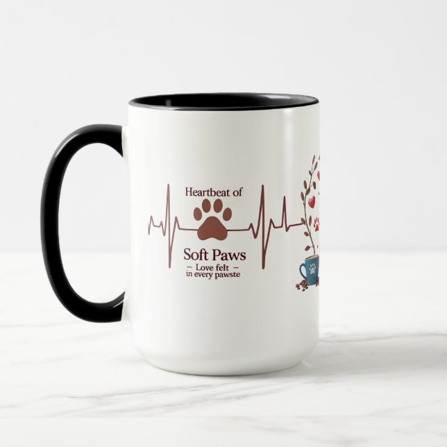 Soft Paws Symphony – 15 oz Combo Mug with Elegant (Left)