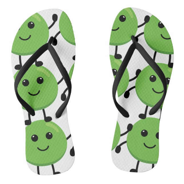 Soft pea motif flip flip - Fun and original Thongs (Footbed)
