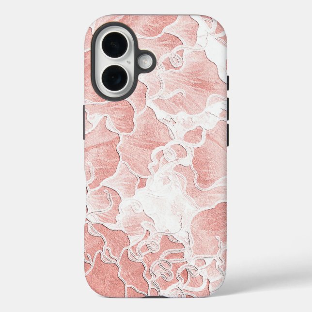 Soft Peach and Pink Flower Phone Cover (Back)