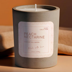 Soft Peach Boho Milky Kraft Candle Labels