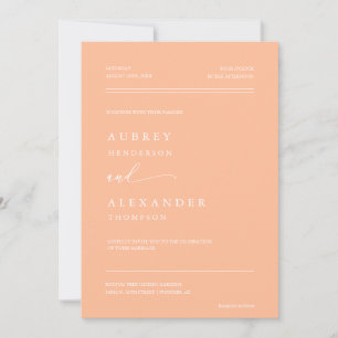 Soft Peach Boho QR Code Wedding Photo Invitation