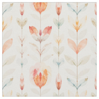 Soft Peach Botanical Floral Pattern MH26 Fabric