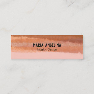 Soft Peach Brick Abstract Watercolor Pastel Mini Business Card