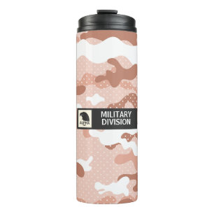 Soft Peach Camouflage Pattern Thermal Tumbler