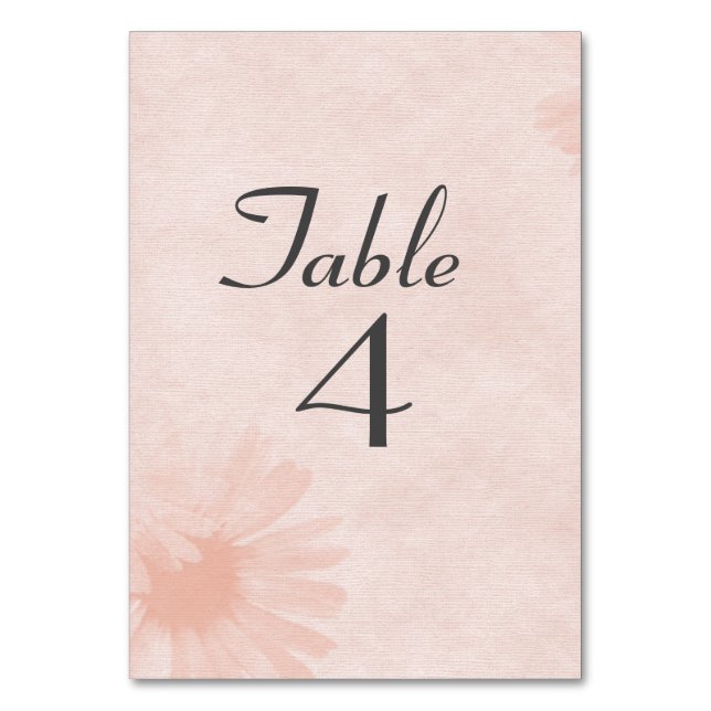 Soft Peach Daisy Table Card (Front)