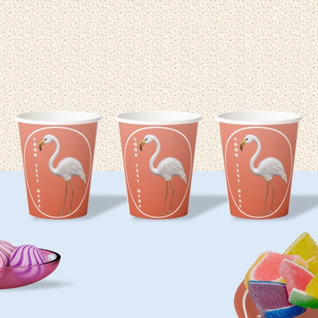 Soft Peach Flamingo Party  Paper Cups (Creator Uploaded)