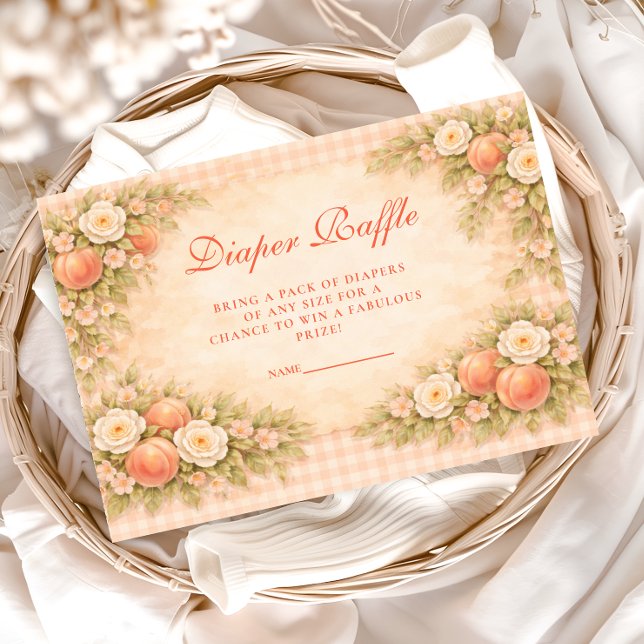 Soft Peach Floral Diapper Raffle Enclosure Card (Creator Uploaded)