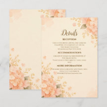 Soft Peach & Gold Hydrangea Floral Wedding Details