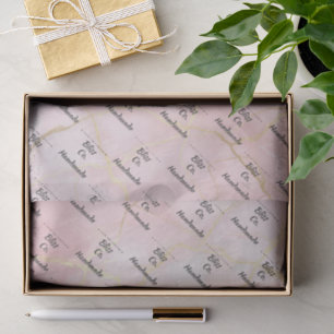 Soft Peach Gold Marble Tissue Paper