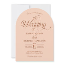 Soft Peach Minimalist Arch Wedding Elegant
