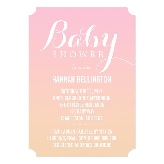 Soft Peach & Pink Baby Card