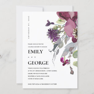 SOFT PEACH PURPLE LILAC FLORAL COUPLE SHOWER CARD