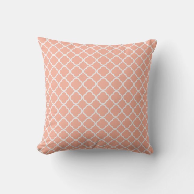 Soft Peach Quatrefoil Cushion (Front)