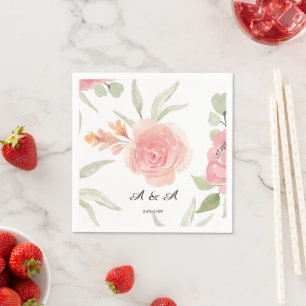 Soft Peach Spring Garden Wedding Napkin